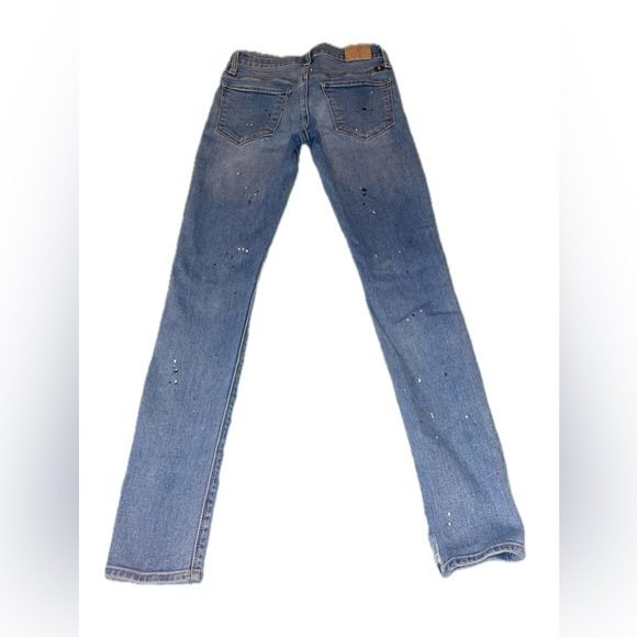 Lucky Brand Brooke Skinny Jeans Size 00 Paint Splatter Denim - Picture 2 of 9